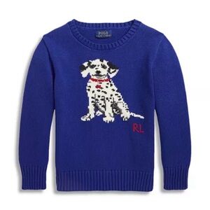 BNWT Polo Ralph Lauren Boys Dalmatian Intarsia Knit Sweater 4T